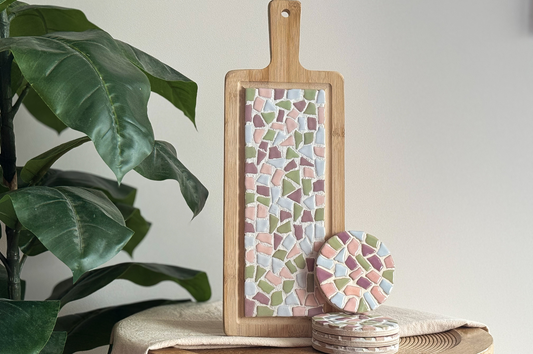 DIY Mosaic Combo Kit – Serving Board & Coasters Craft Set