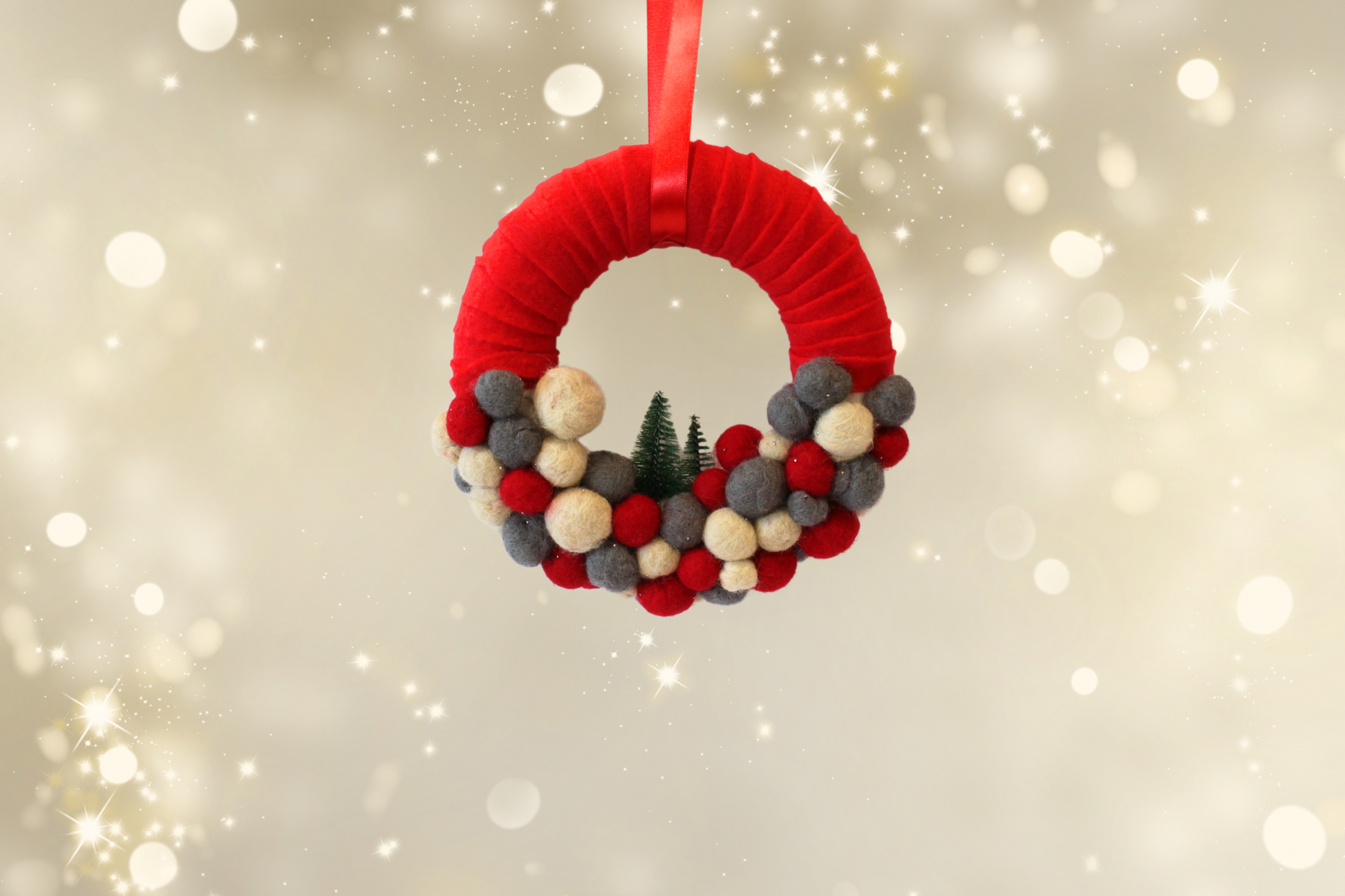 Kerstkrans rood