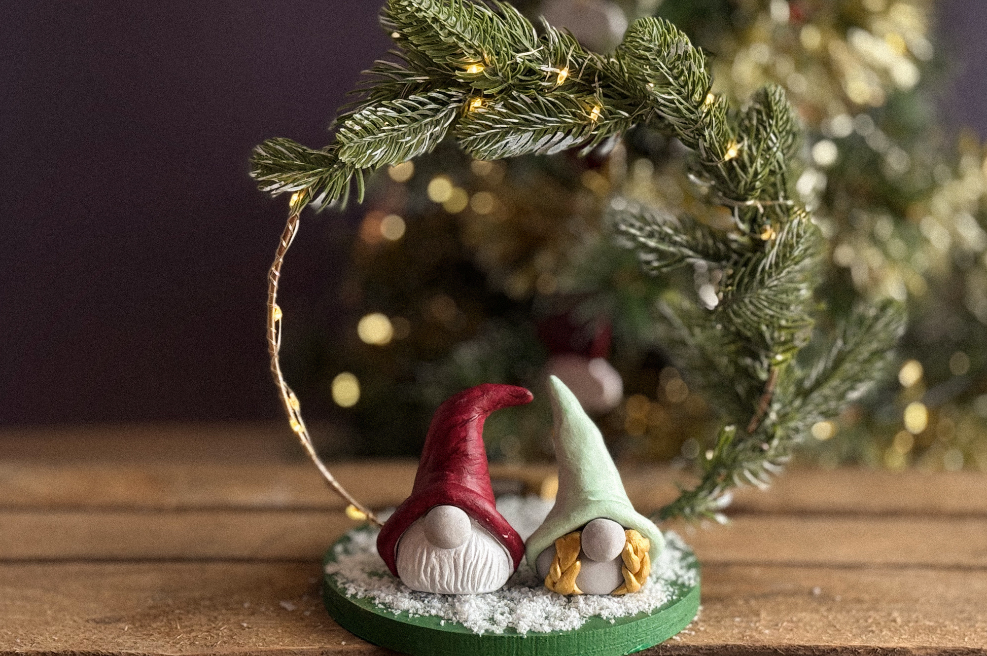 Kerstring met  Gnomen DIY pakket