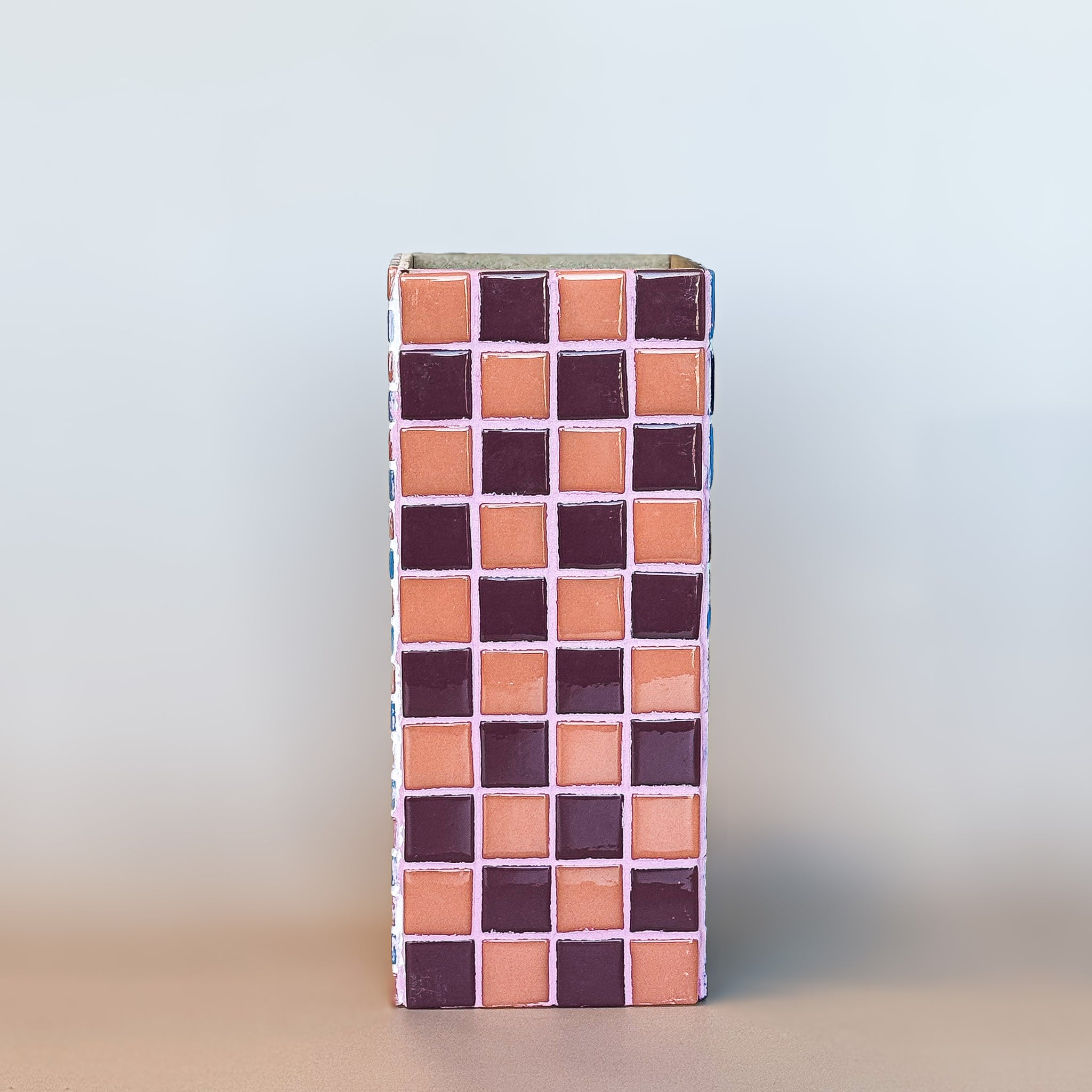 Limited edition vase with square mosaic