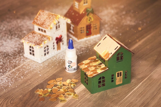 Bundel DIY Pakket Houten Kersthuisjes 2 stuks - kies je favoriete huisjes