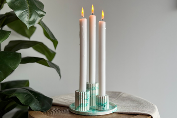Giethars dienblad kaarsenhouders groen