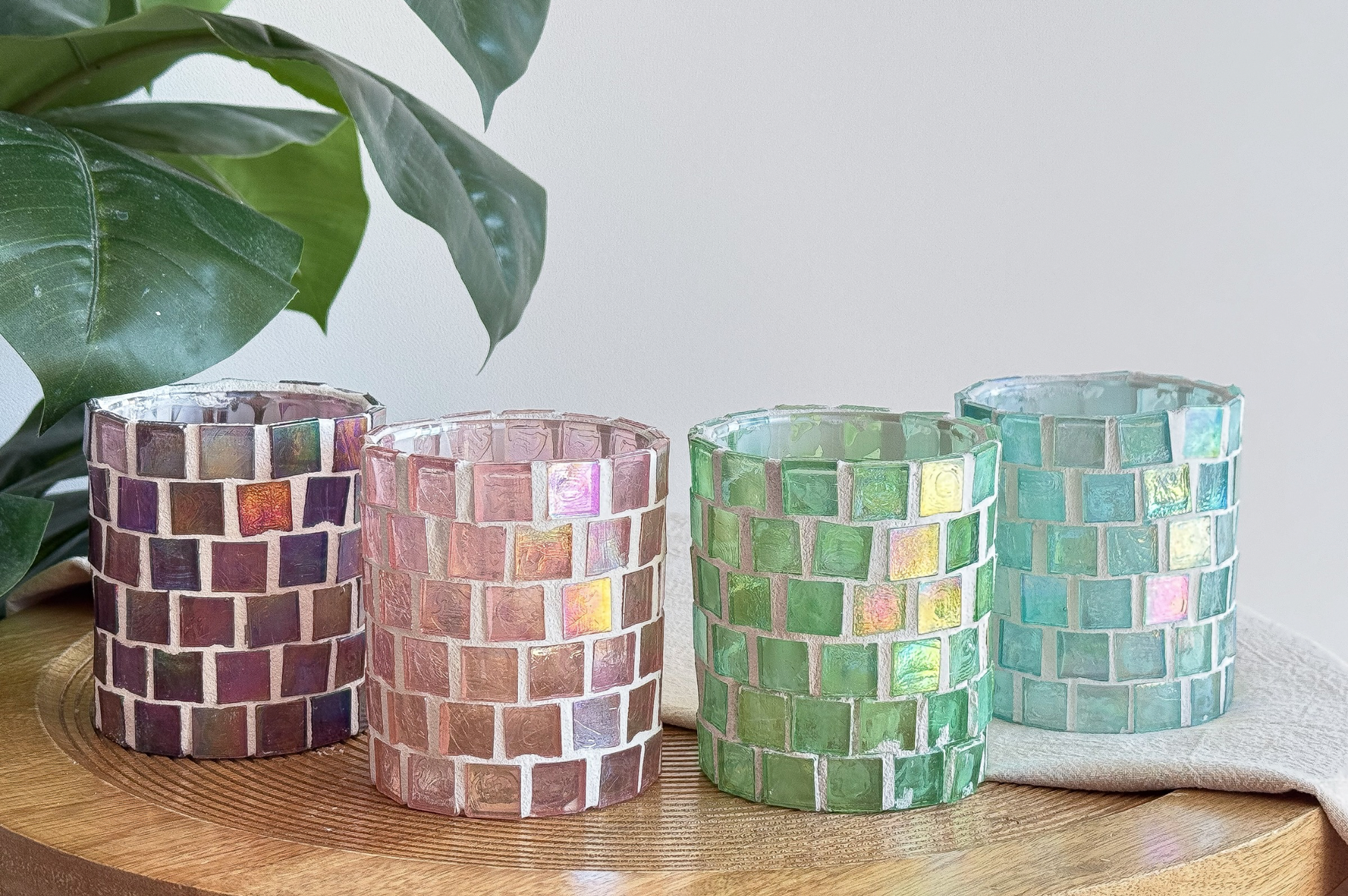 Glasmozaïek waxinelichthouder