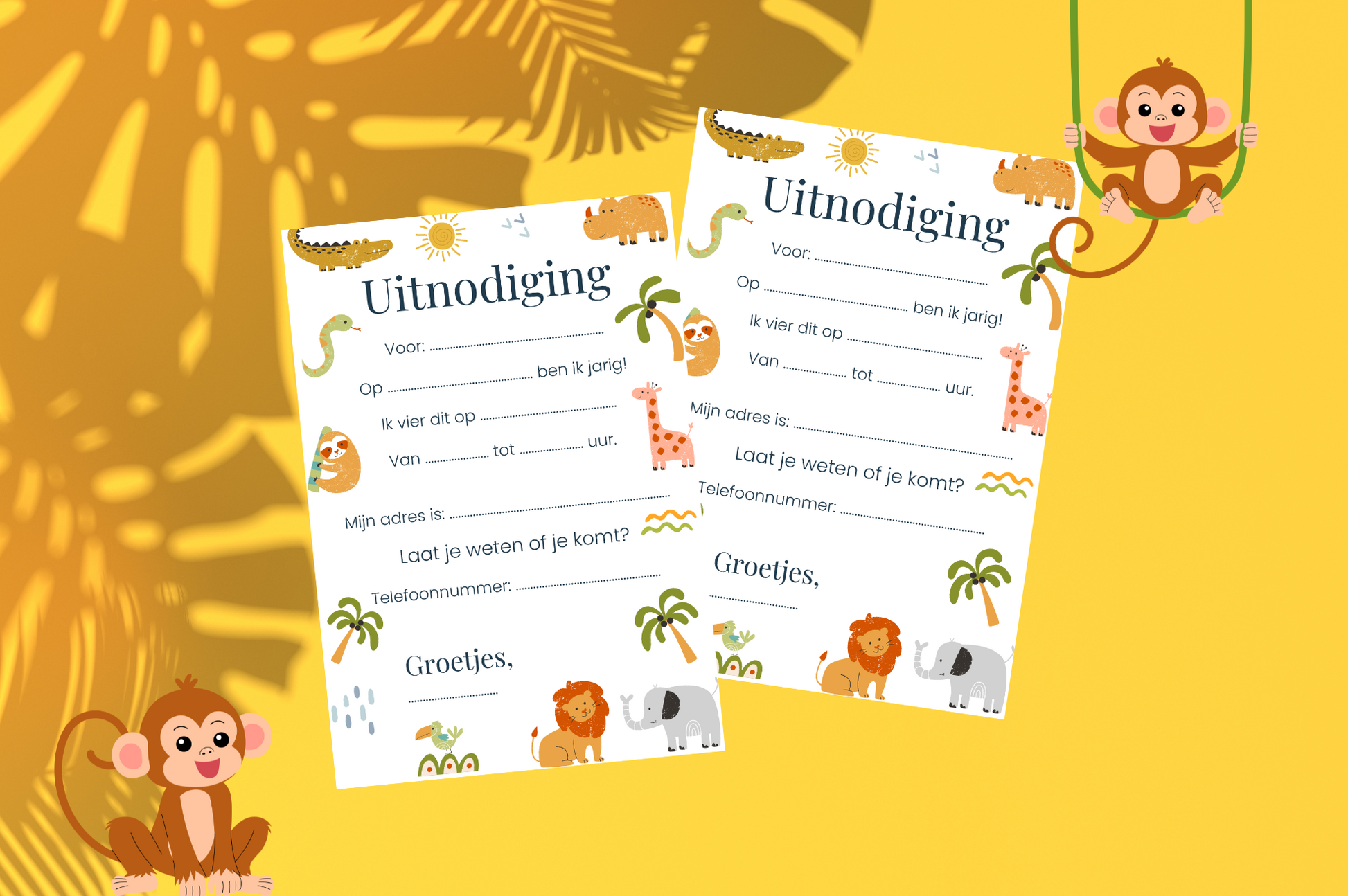 Jungle_thema_uitnodiging