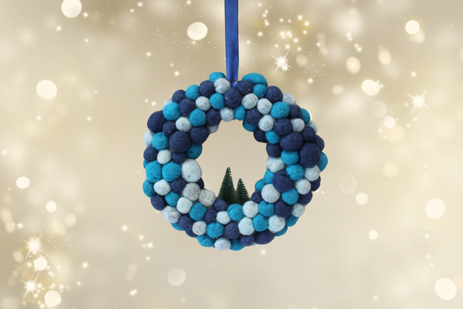 Kerstkrans blauw Little Creations