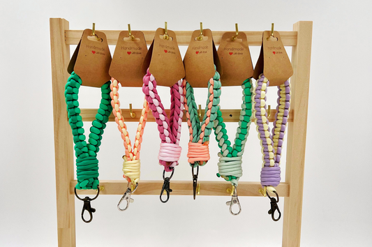 Macrame sleutelhanger overzicht kleuren