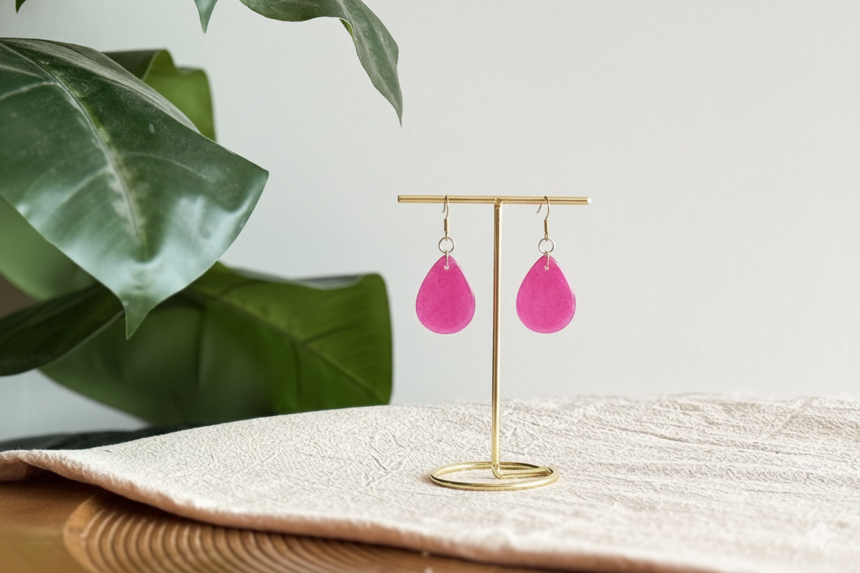 Polymeerklei oorbellen – Hangers met lichtroze blad (klein) | Little March Jewellery Polymeerklei oorbellen – Hangers met lichtroze blad (klein) | Little March Jewellery