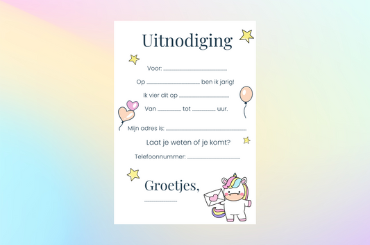 Unicorn_kinderfeest_uitnodiging