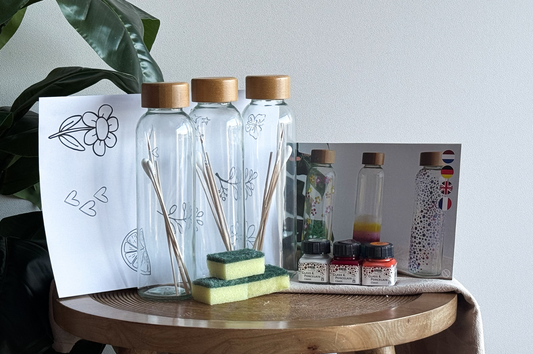 DIY Pakket Glazen Waterfles - 3 stuks (20% korting)