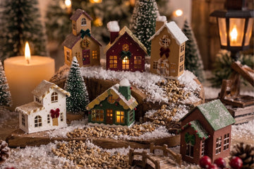 DIY Pakket Houten Kerstdorp (6 stuks, betaal 4)