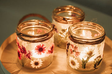 Craft Kit tealight holders with dried flowers